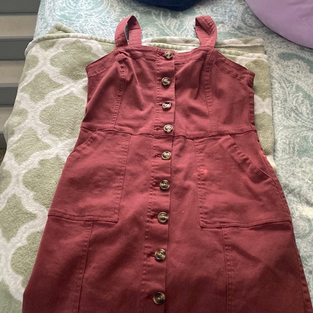 Burgundy jean dress